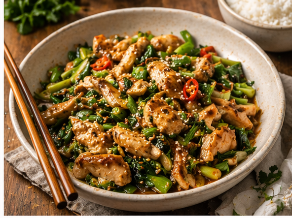 Ginger Scallion Chicken Stir-Fry